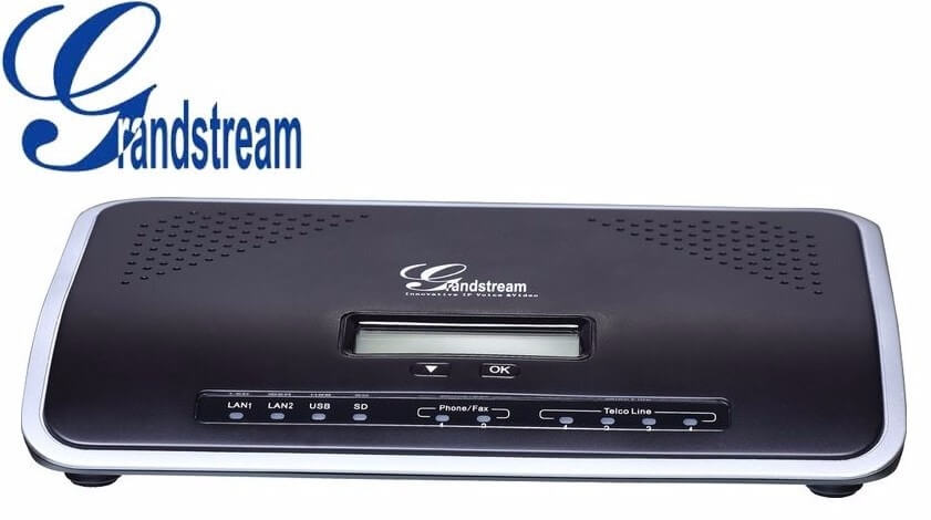 Central IP, soporta 500 usuarios, 45 llamadas concurrentes, 2 FXS, 4 FXO, 2 Gigabit con PoE+ integrado – UCM6204 Grandstream