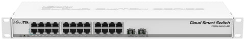 Smart Switch, 24x Gigabit LAN, 2 puertos SFP+, 1U rack – CSS326-24G-2S+RM Mikrotik