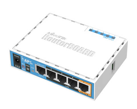 Router inalámbrico 2.4/5Ghz, 5 puertos, PoE en puerto #5, USB – RB952Ui-5ac2nD (hAP ac lite) Mikrotik