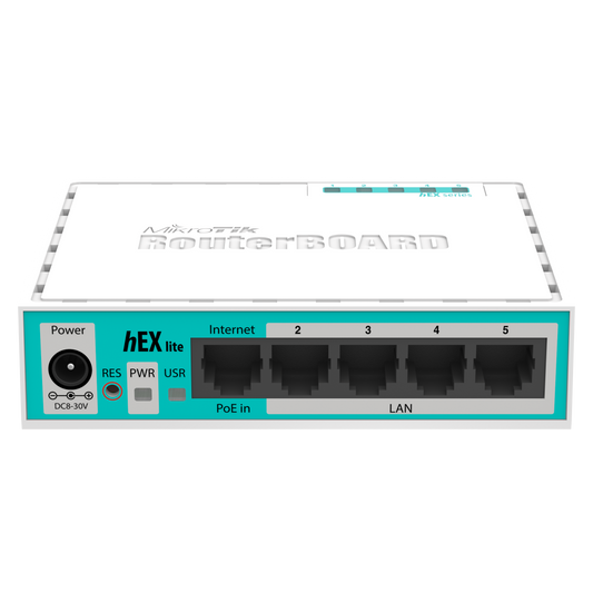 Router con 5 puertos 10/100Mbps – RB750r2 (hEX lite) Mikrotik