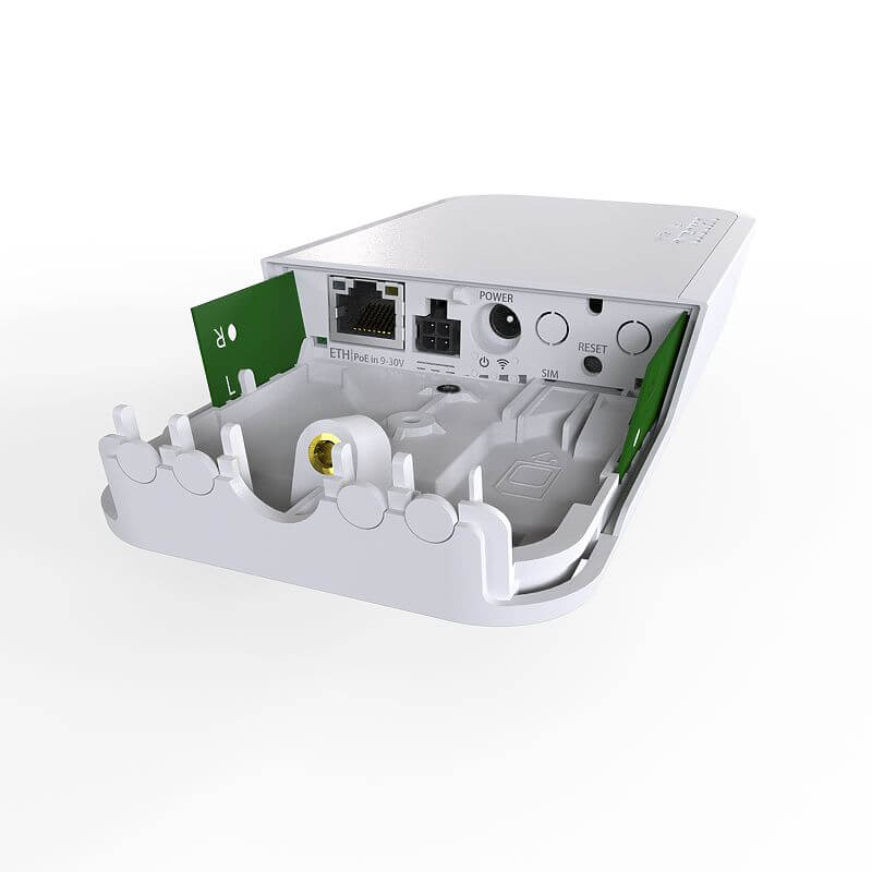 Punto de acceso inalámbrico 2.4Ghz, ranura MiniPCI-e, para exteriores  – wAP LTE kit (RbwAPR-2nD&R11e-LTE) MikroTik