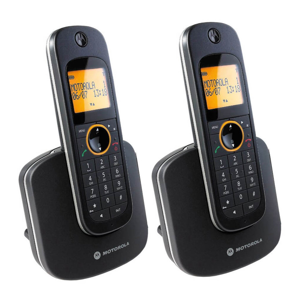 Motorola D1002 – Combo de 2 teléfonos inalámbricos con pantalla y altavoz