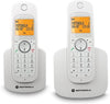Combo de 2 teléfonos inalámbricos Motorola D1002WVN compactos, función de intercom, pantalla iluminada y altavoz