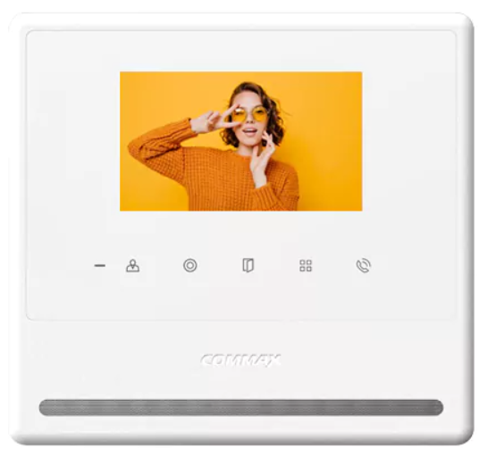 Monitor Commax CAV-43YG, comunicación a manos libres, diseño moderno, color blanco - compatible con el Sistema Gate View