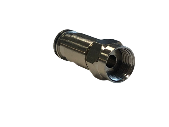Conector F de compresión macho para cable RG-59, 75 Ohmios, para uso en intemperie – Quest COM-1359