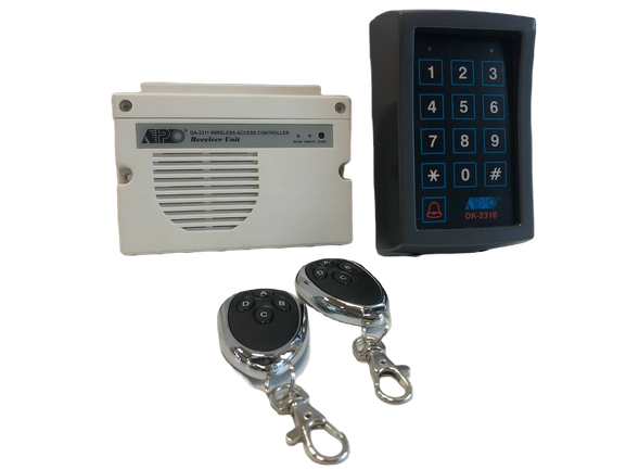 Kit para control de acceso: Teclado inalámbrico DK-2310 + Controlador de acceso DA-2311 + llaveros de proximidad