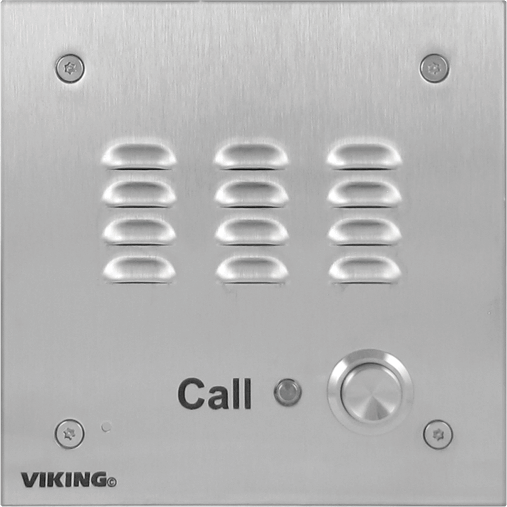 Teléfono empotrable tipo altavoz con discador, de acero inoxidable, antivandálico – Viking E-30