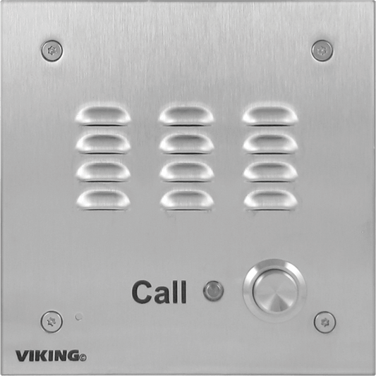 Teléfono empotrable tipo altavoz con discador, de acero inoxidable, antivandálico – Viking E-30