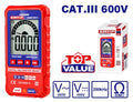Multímetro digital SMART CAT.III 600V, TRUE RMS, compacto, pantalla LCD  – EMTOP EDMR160012