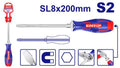Destornillador de varilla pasante punta plana SL8 200mm – EMTOP EGTSSL8200