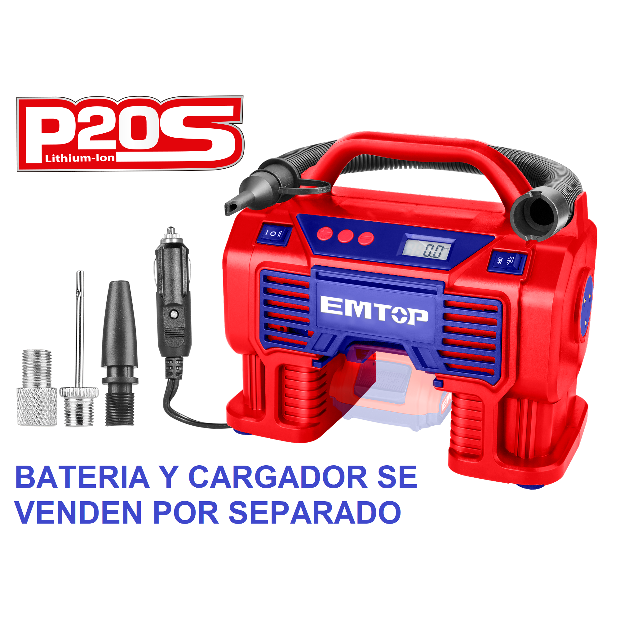 Compresor de aire inalámbrico 20V de 160psi – EMTOP ELAC2002