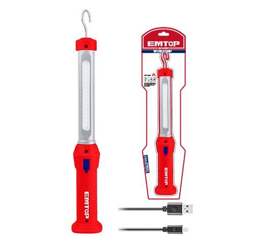 Lámpara de trabajo con luz LED blanca recargable, 300 lumens, 3.5W - EMTOP ELFL30001
