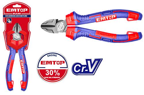 Alicate de corte diagonal de 6”, diseño de alto apalancamiento – EMTOP EPLRD0621