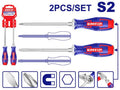 Set con 2 destornilladores de varilla pasante plano y estrella de 125mm – EMTOP ESSTGT0202