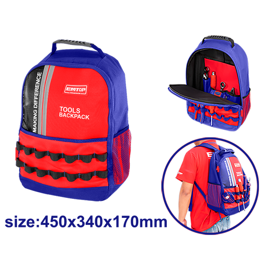 Mochila porta herramientas, hasta 20kg - EMTOP ETBG58185