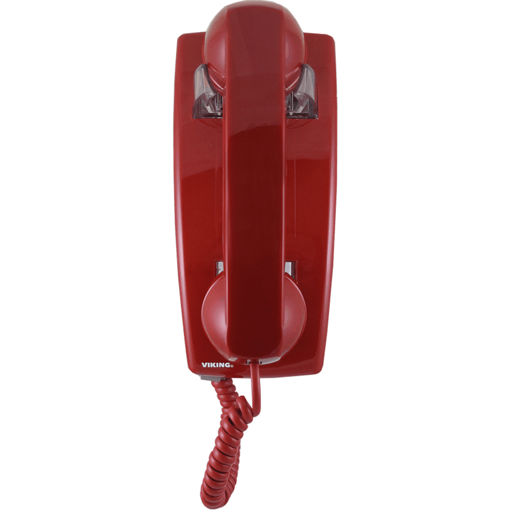 Teléfono CIEGO en color rojo, para instalar en pared – K-1500P-W Viking