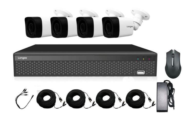 Kit de Seguridad: NVR 4CH + 4 Cámaras bala 5MP – KT-LBM24D50 Longse