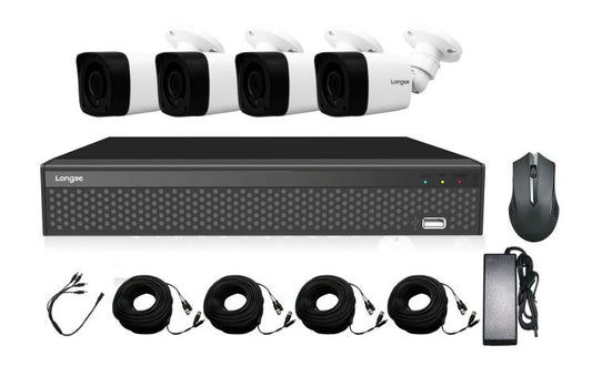 Kit de Seguridad: NVR 4CH + 4 Cámaras bala 5MP – KT-LBM24D50 Longse