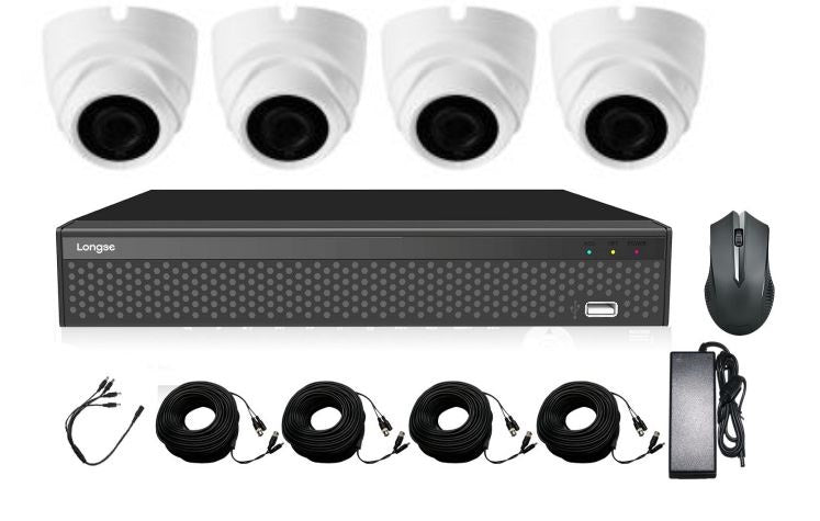 Kit de Seguridad: DVR 4CH + 4 Cámaras domo 5MP – KT-LIRDLAAD Longse
