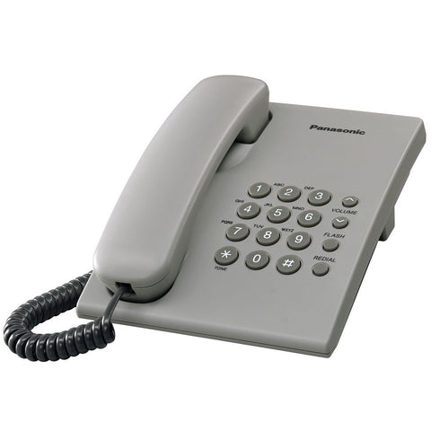 Teléfono económico Panasonic modelo KX-TS500 en color gris