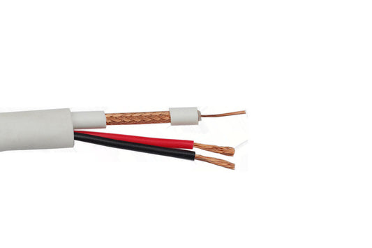 Rollo con 300M de cable coaxial RG59 75Ω con alimentación, CCA – MRG59