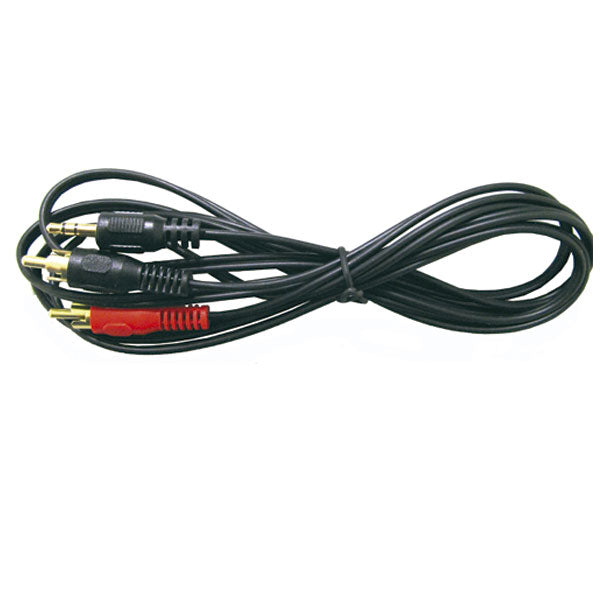 Cable de audio de 3.5mm estéreo macho a 2 RCA macho, 6 pies de largo, conectores dorados M