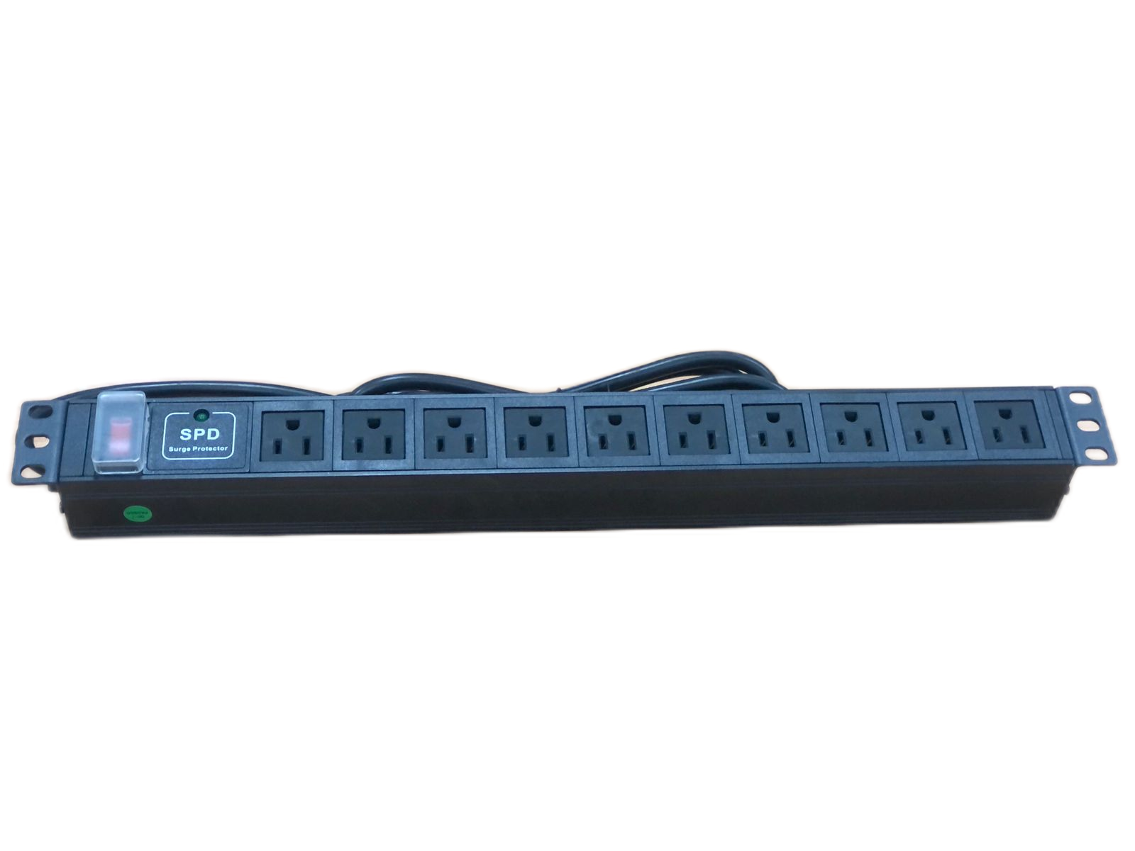 Regleta eléctrica horizontal, 10 tomas, ocupa 1U de rack - LCDT NCA6AM10A2