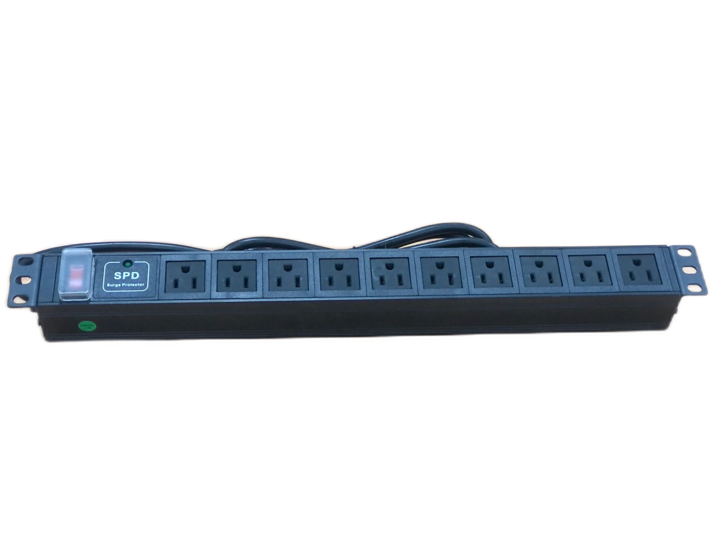 Regleta eléctrica horizontal, 10 tomas, ocupa 1U de rack - LCDT NCA6AM10A2