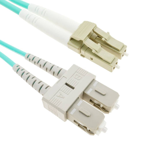 Cable de fibra óptica LSZH multimodo SC a LC dúplex de 1M – 10Gtek OM3-SC-LC-D1M