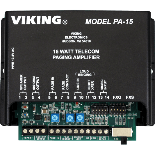 Módulo amplificador de voceo, generador de timbrado fuerte y música de fondo – PA-15 Viking