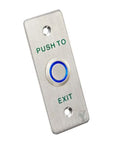 Botón de salida delgado, empotrable, platina en acero inoxidable, contactos NO/NC/COM, aro iluminado – PBK-814A(LED) YLI