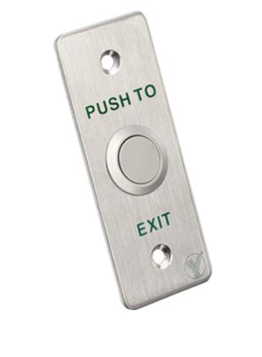 Botón de salida delgado, empotrable, platina en acero inoxidable, contactos NO/NC/COM – PBK-814A YLI