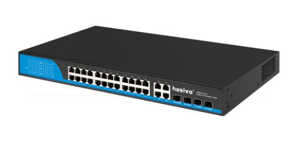 Switch de 24 puertos Full Gigabit PoE + 4 GE Combo uplink, 400W – S5800P-24G-4TC hasivo
