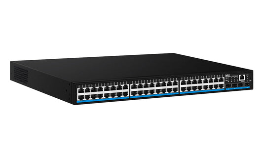 Switch administrable de 48 puertos Gigabit PoE + 4 puertos 10GE SFP, 600 Watts – S5800WP-48G-4S+L3 hasivo