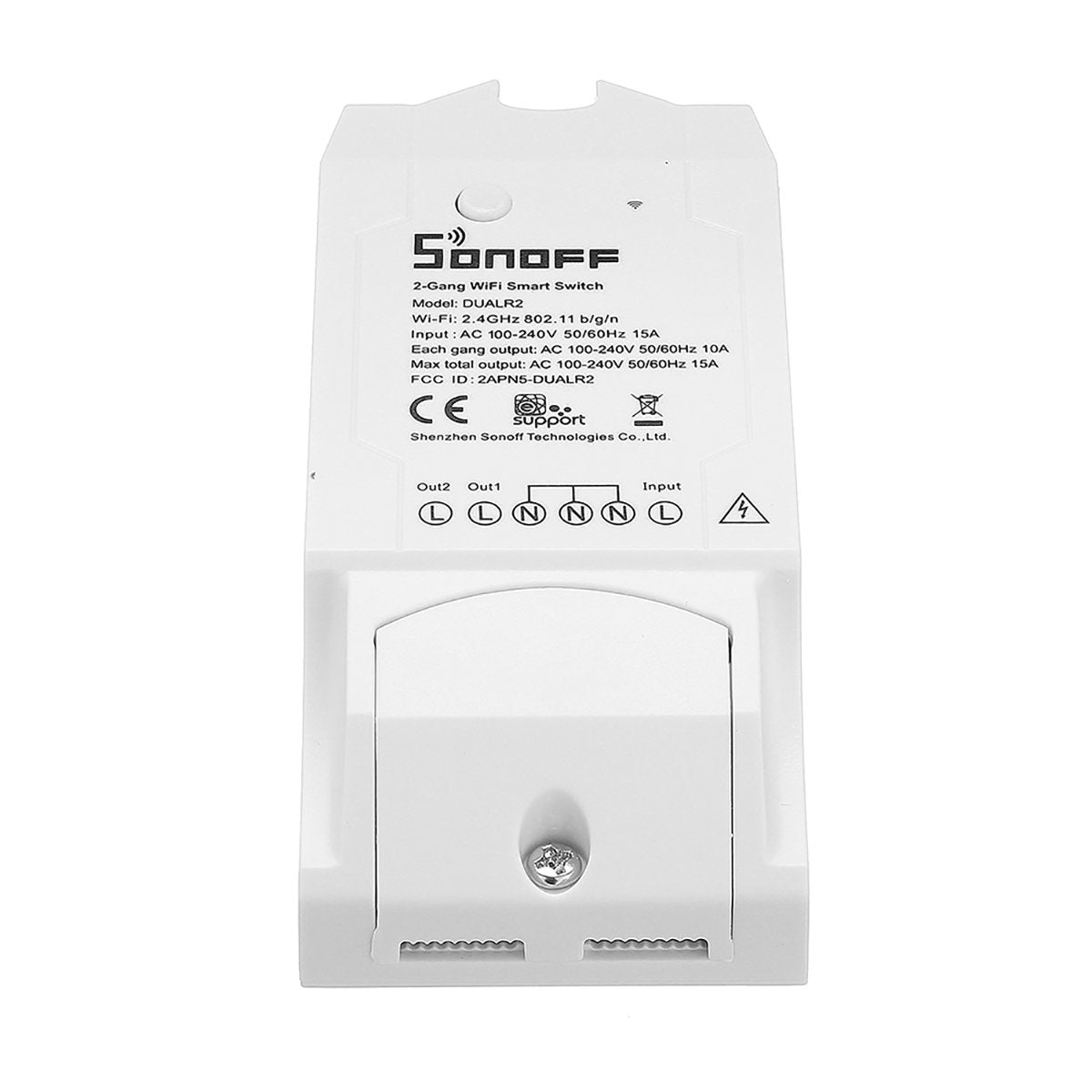 Interruptor inteligente Wi-Fi, 2 contactos – Sonoff DualR2