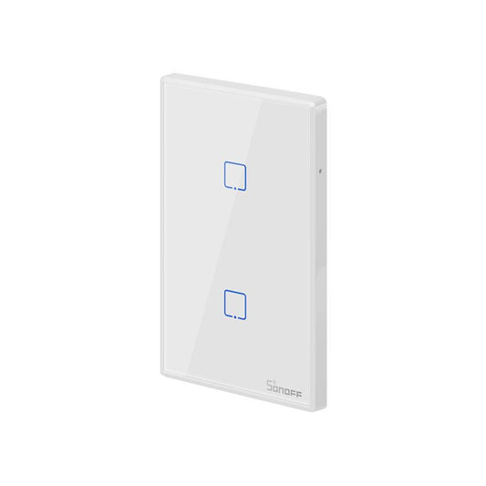 Interruptor táctil de pared controlado por Wi-Fi, 2 pulsadores – T0US2C Sonoff