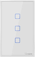 Interruptor inteligente de pared controlado por Wi-Fi, 3 pulsadores táctiles – T0US3C Sonoff Serie TX