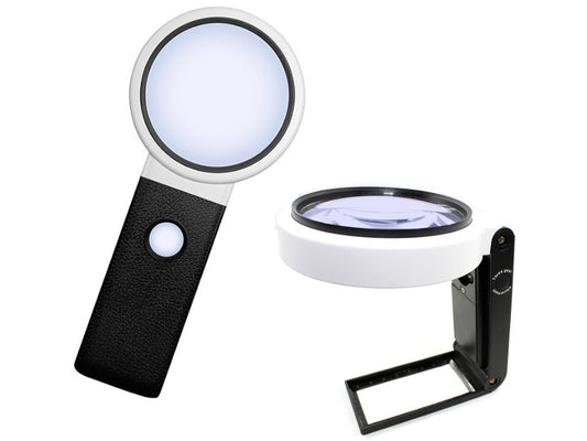 Lupa LED con escala, luz blanca y UV, plegable – TH-7018-A