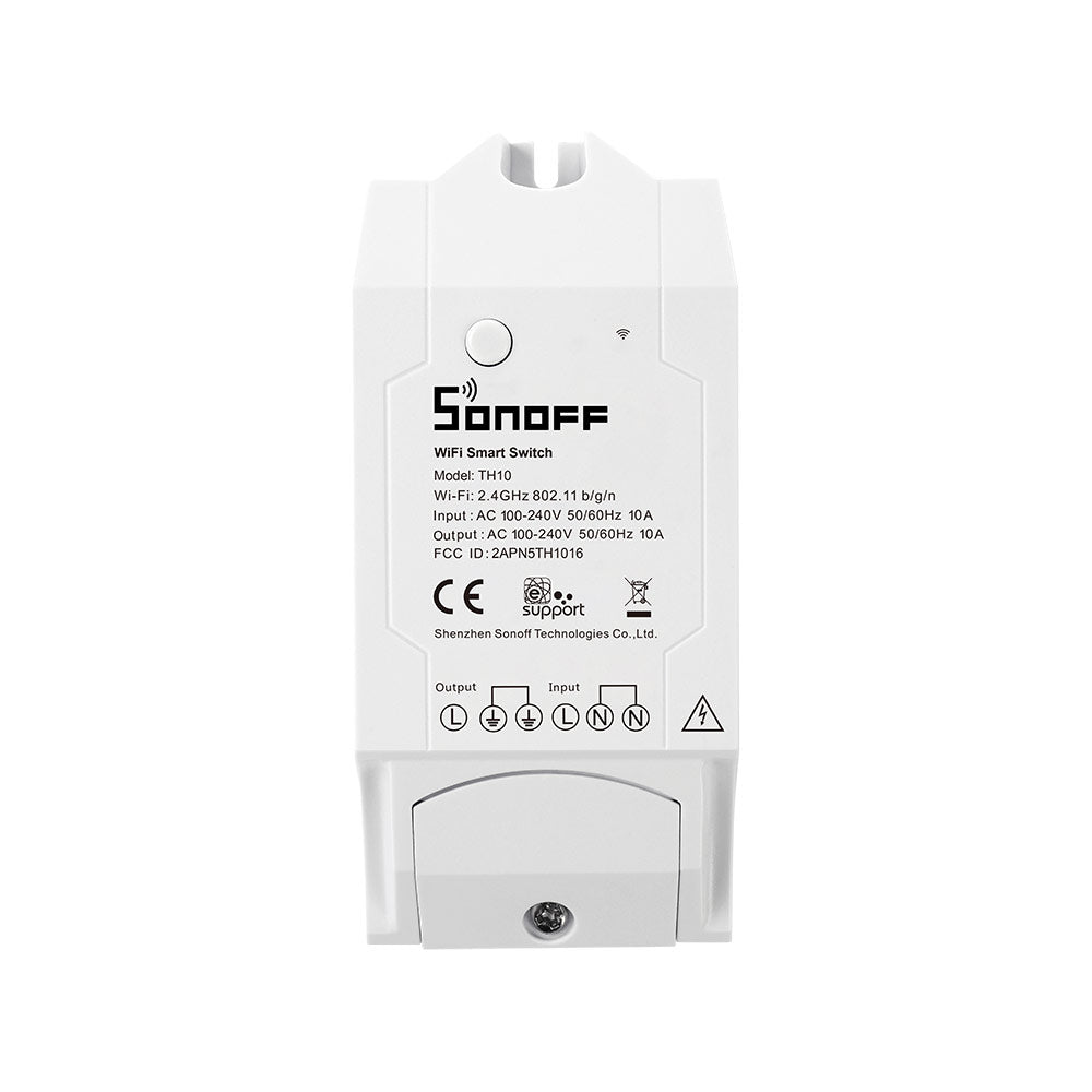Interruptor inteligente Wi-Fi para el monitoreo de la temperatura y humedad - Sonoff TH10 (sensores no incluidos)