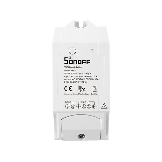 Interruptor inteligente Wi-Fi para el monitoreo de la temperatura y humedad - Sonoff TH10 (sensores no incluidos)