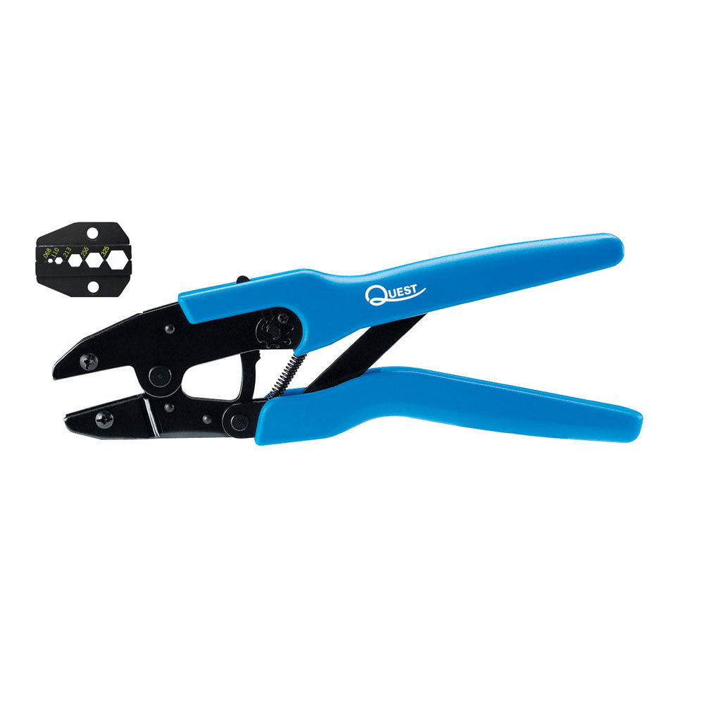 Pinza profesional universal tipo ratchet para crimpado de conectores coaxiales – TRF-3060 Quest