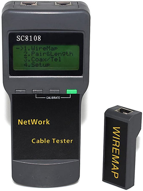 Probador Tester de cable de red con pantalla lcd, mide la longitud del cable – SC8108