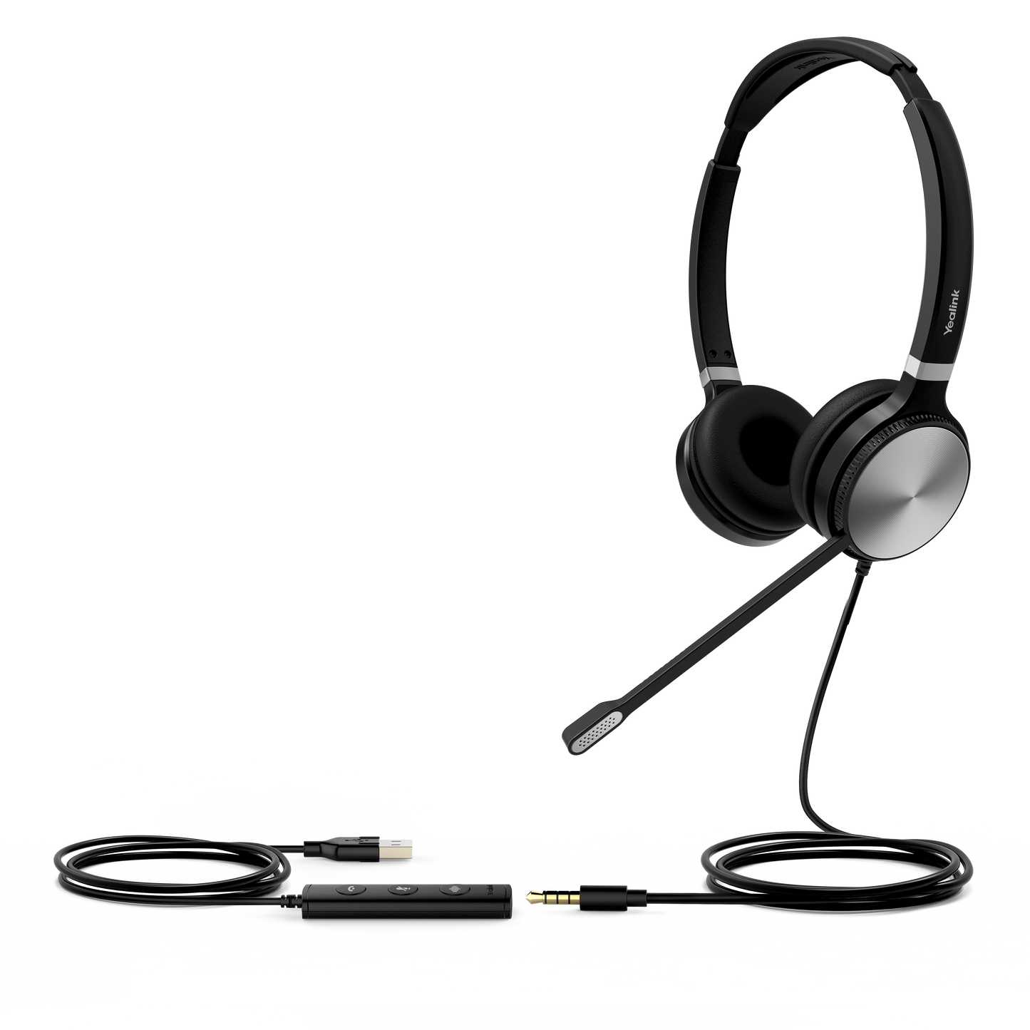 Diadema Profesional con micrófono Yealink UH36, conexión por puerto USB ó plug de 3.5mm, Certificado para Microsoft Teams, Google Meet, Google Voice