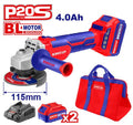 Kit de esmeril angular 20V con baterías, cargador y accesorios - EMTOP ULAG2011522