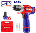 Taladro inalámbrico 12V con 2 baterías de litio, cargador y dos puntas de destornillador - EMTOP ULCDL12622