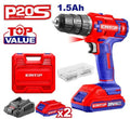 Taladro 20V con 2 baterías de litio, cargador y accesorios - EMTOP ULCDL620012