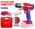 Taladro percutor 20V, incluye 2 baterías de litio, cargador y accesorios - EMTOP ULCIDL620012