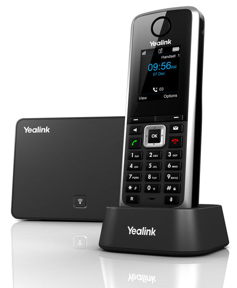 Teléfono IP DECT Inalámbrico Yealink W52P, tráfico medio de llamadas, hasta 5 cuentas SIP, audio en HD