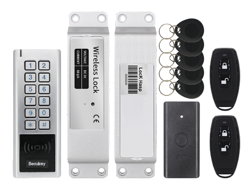 Kit de acceso inalámbrico: Teclado waterproof + Cerradura + Botón de salida + Transmisores + Llaveros – Secukey WS2-K