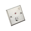 Botón de salida con interruptor de llave tubular, luz LED, placa de acero inoxidable, resistente al agua - YKS-850LS